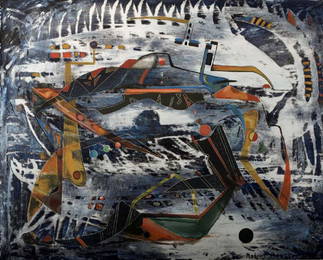 Robert Preusser, Warlike Theme, 1938, oil on masonite