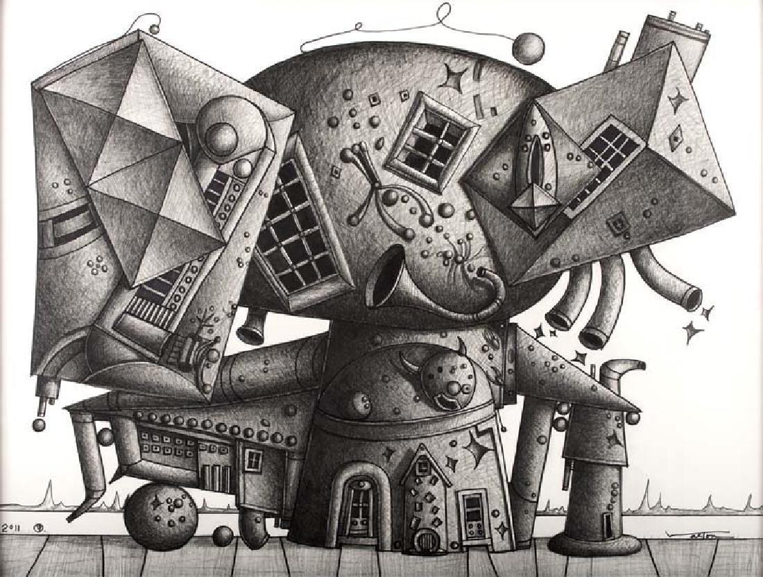 Valton Tyler, Untitled, 2011, charcoal on paper: 30 x 40, signed lower left: 2011, lower right: V Tyler