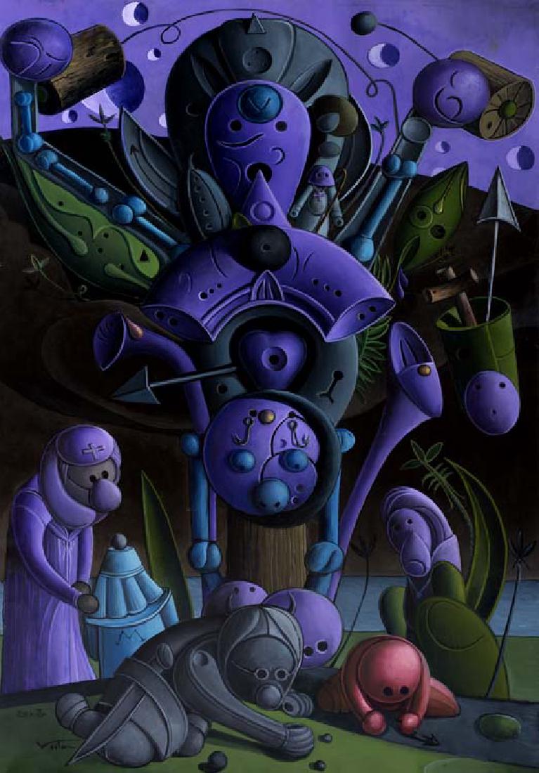 Valton Tyler, Salute to Glory , oil on canvas: 72 x 48, signed lower left: 2002, Valton; signed on reverse: Valton Tyler