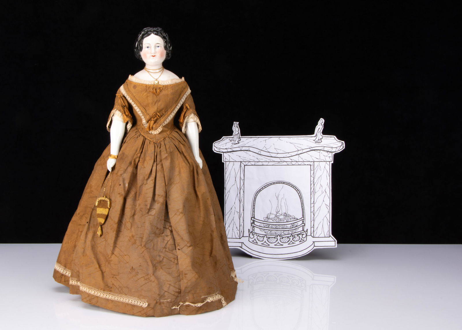 A fine 19th century German china shoulder-head doll, (1 of 4)