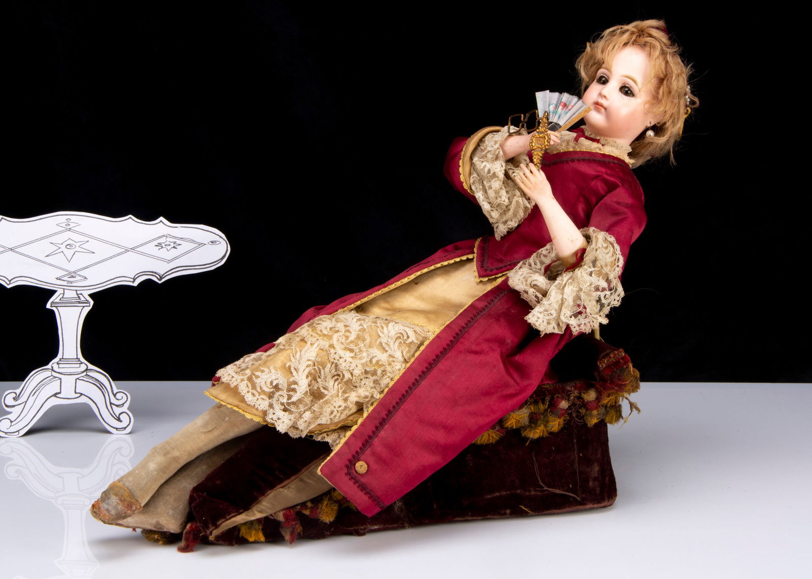 A rare Leopold Lambert reclining lady on chaise longue musical automaton 1880s, (1 of 3)