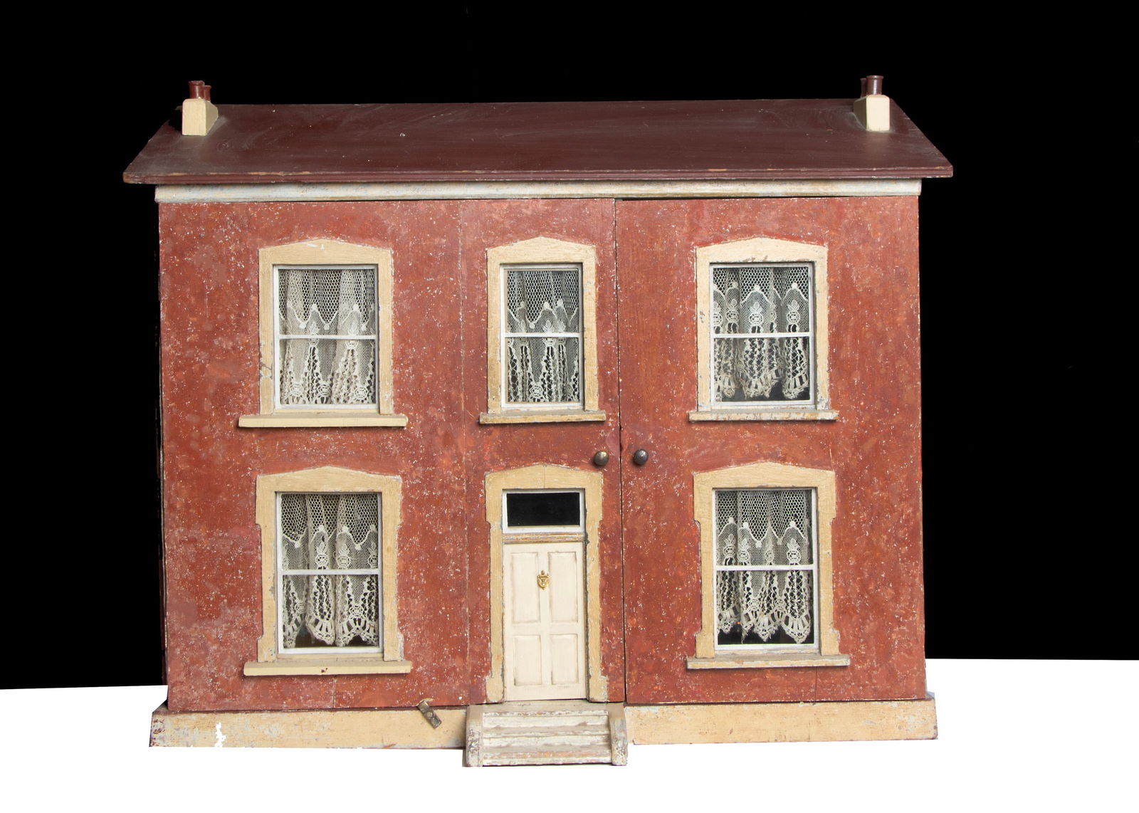 An English painted wooden dolls’ house circa 1900, (1 of 2)