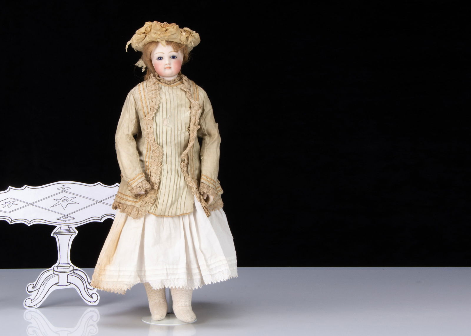 A 19th century French swivel head fashionable doll with jointed body, (1 of 6)