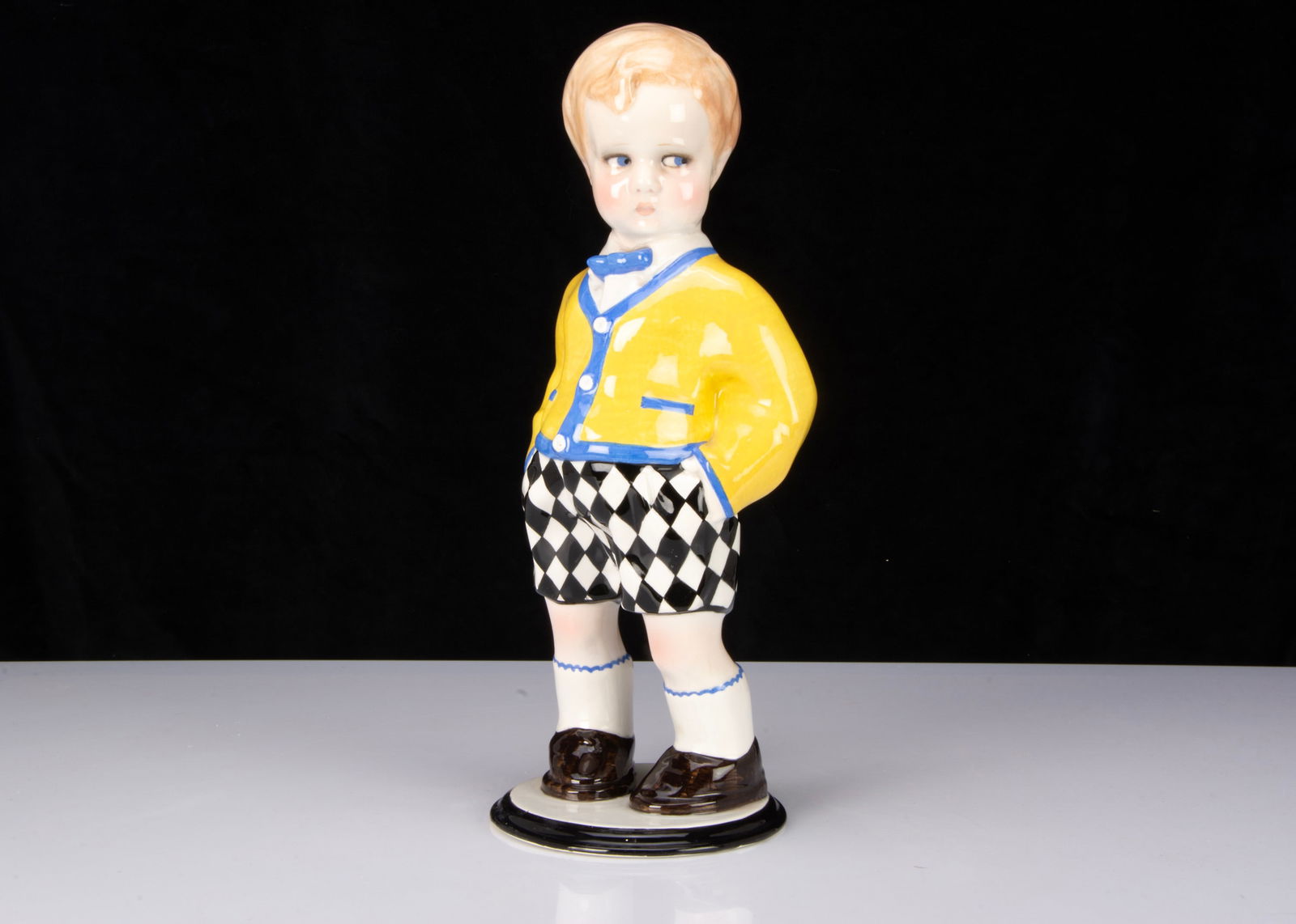 A rare Lenci porcelain figure of a 300 Series boy doll by Sandro Vacchetti, (1 of 4)
