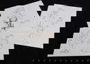 Seven original pen and ink studies of the Schuco Bellhop Teddy Bear in previous lot,&#160;