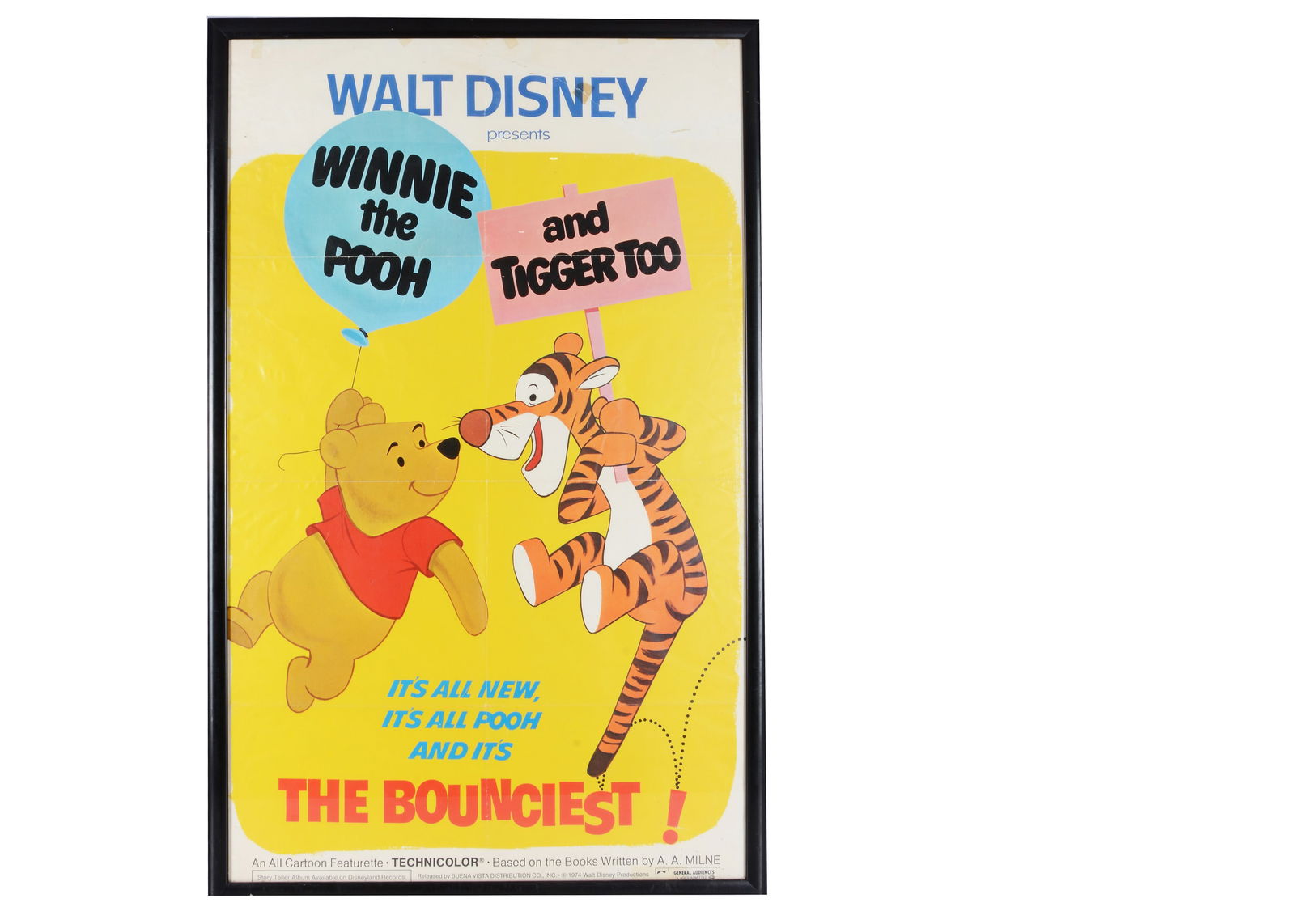 Walt Disney Winnie the Pooh and Tigger Too US one-sheet film poster, 1974, (1 of 1)