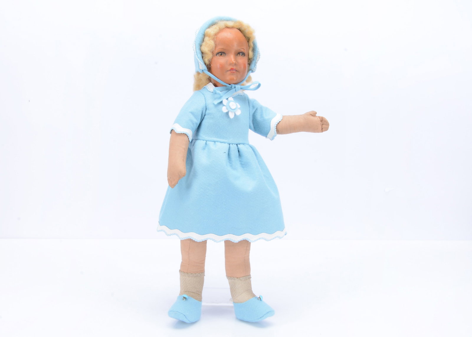 A Dean’s Rag Book Co girl doll, 1930s, (1 of 1)