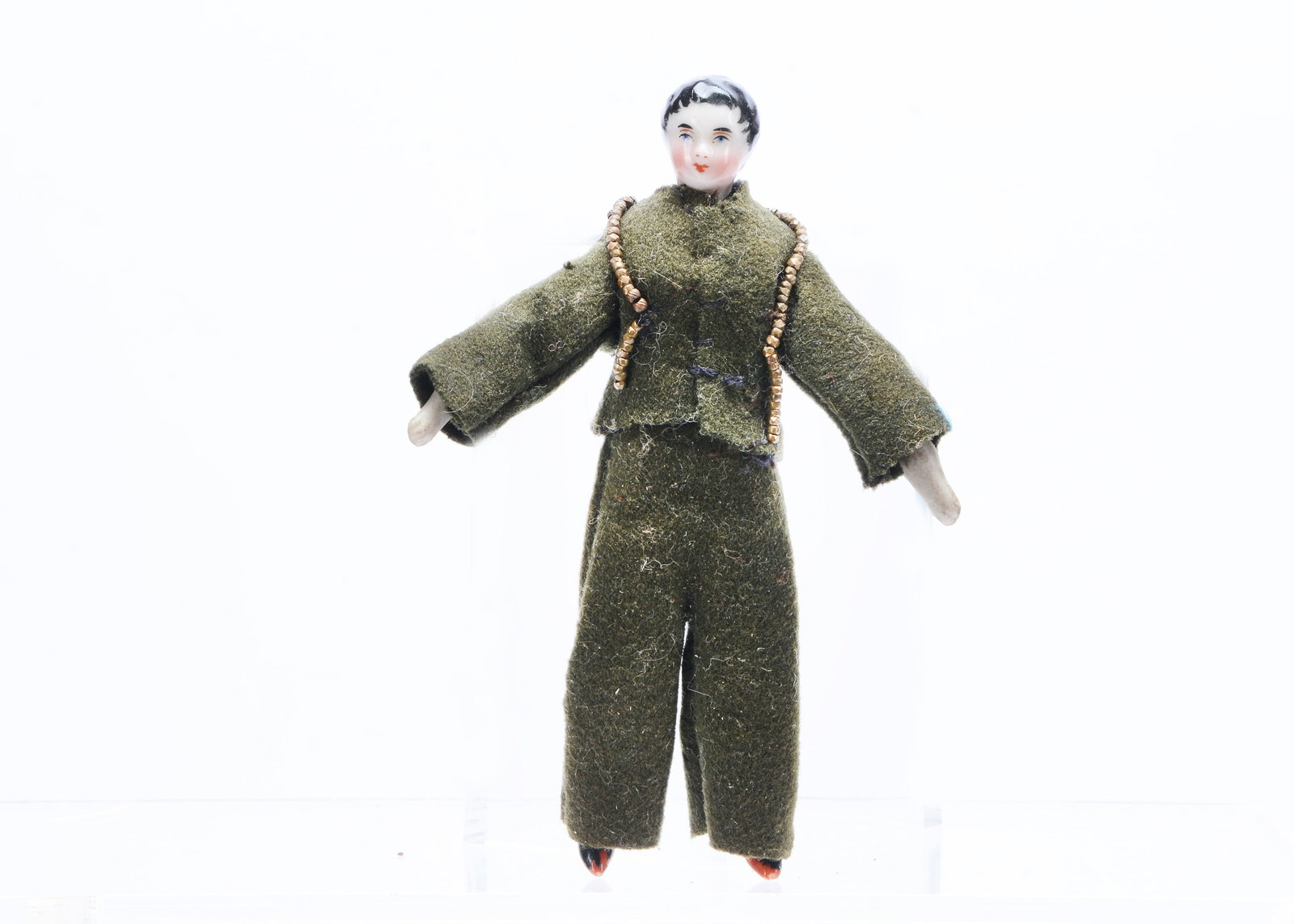 A 19th century Kestner china shoulder-head boy doll with jointed wooden body, (1 of 1)