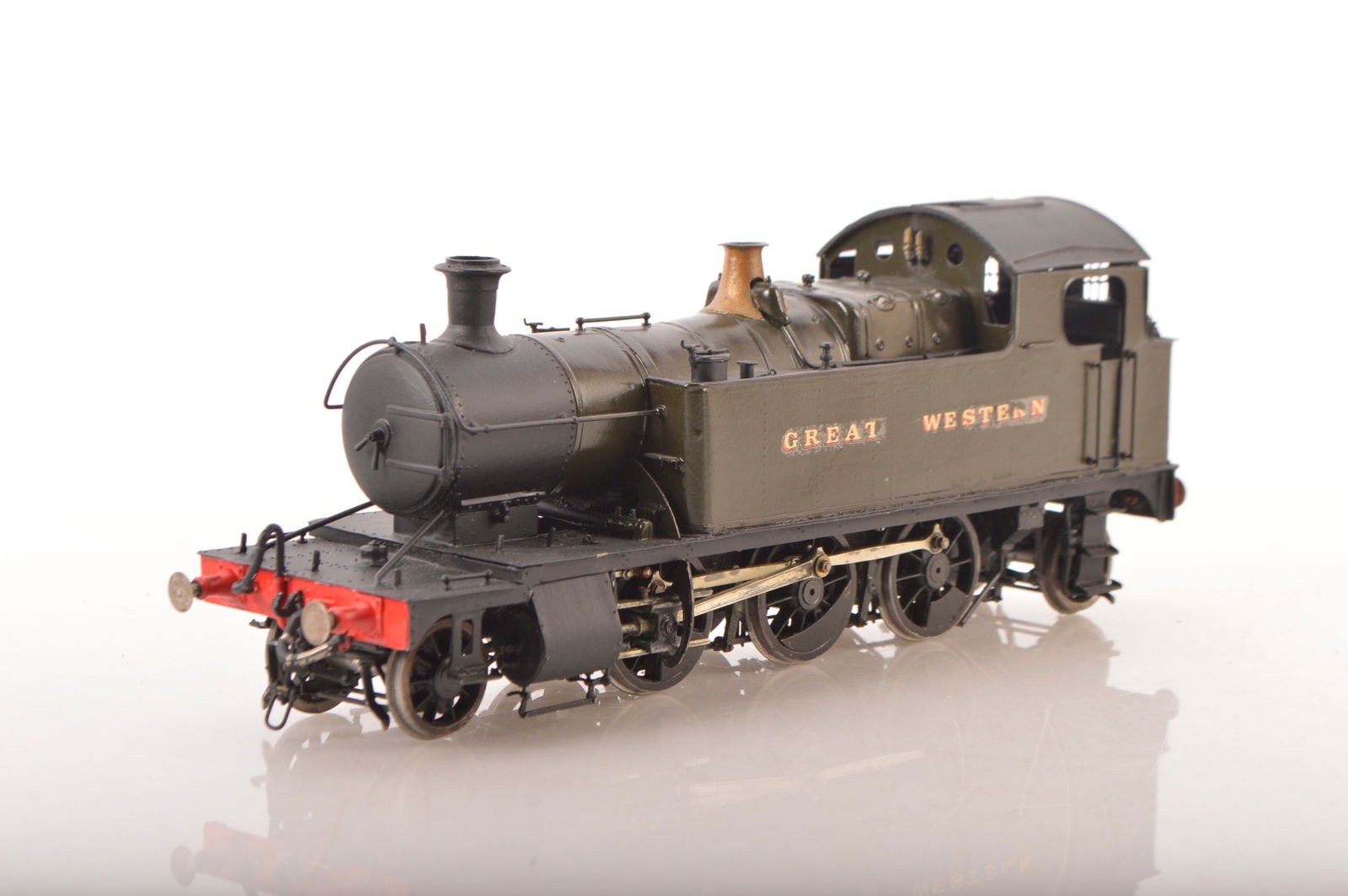 Kitbuilt Finescale 0 Gauge 2-6-2 Tank Loco GWR green small Prairie,: Kitbuilt Finescale 0 Gauge 2-6-2 Tank Loco GWR green small Prairie, 2-rail Finescale electric, lacks running number, well built and painted with detachable cab roof, cab detail and crew, G
