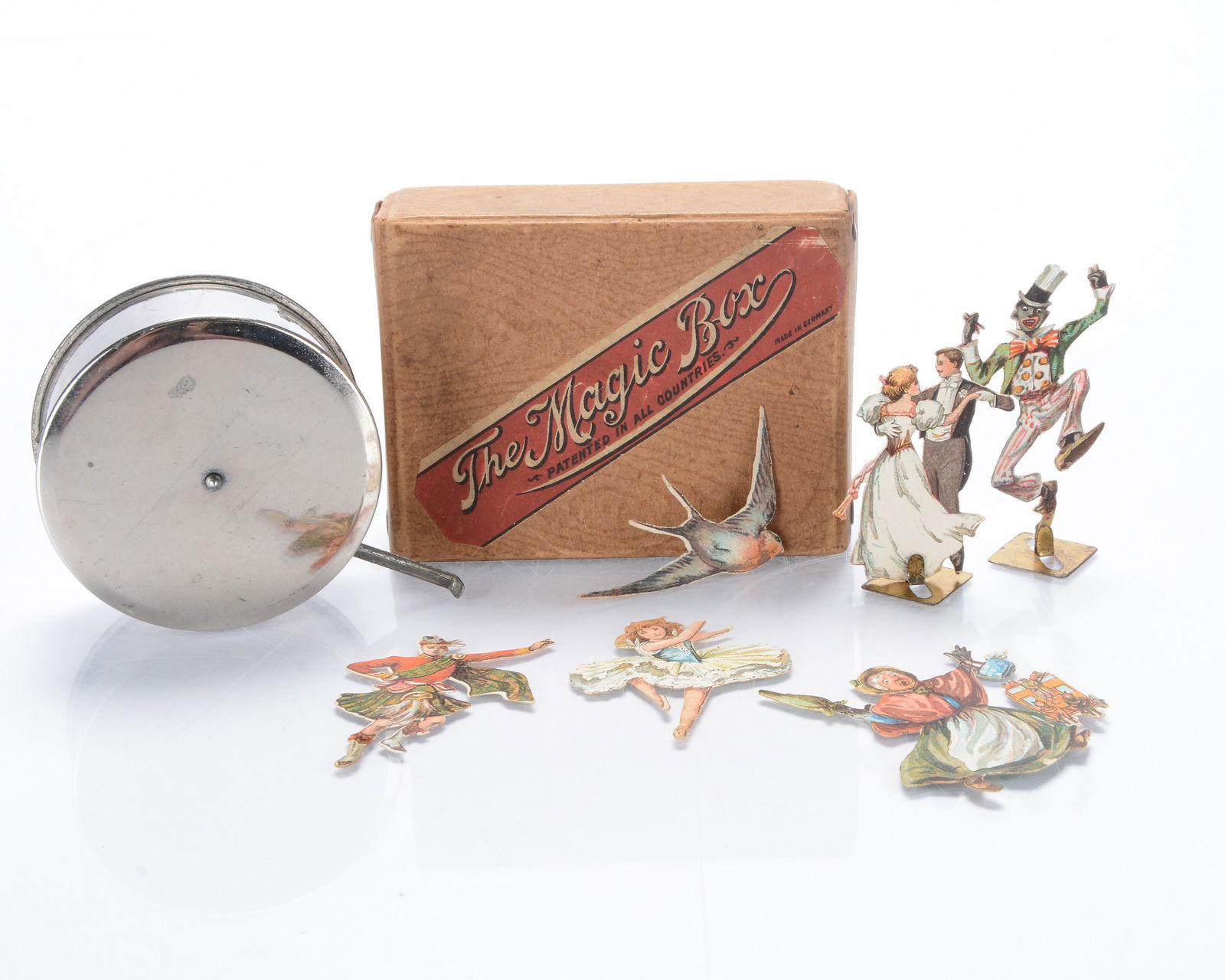 A rare late 19th century Jean Schoenner ‘The Magic Box’ magnetic dancing toy, (1 of 1)