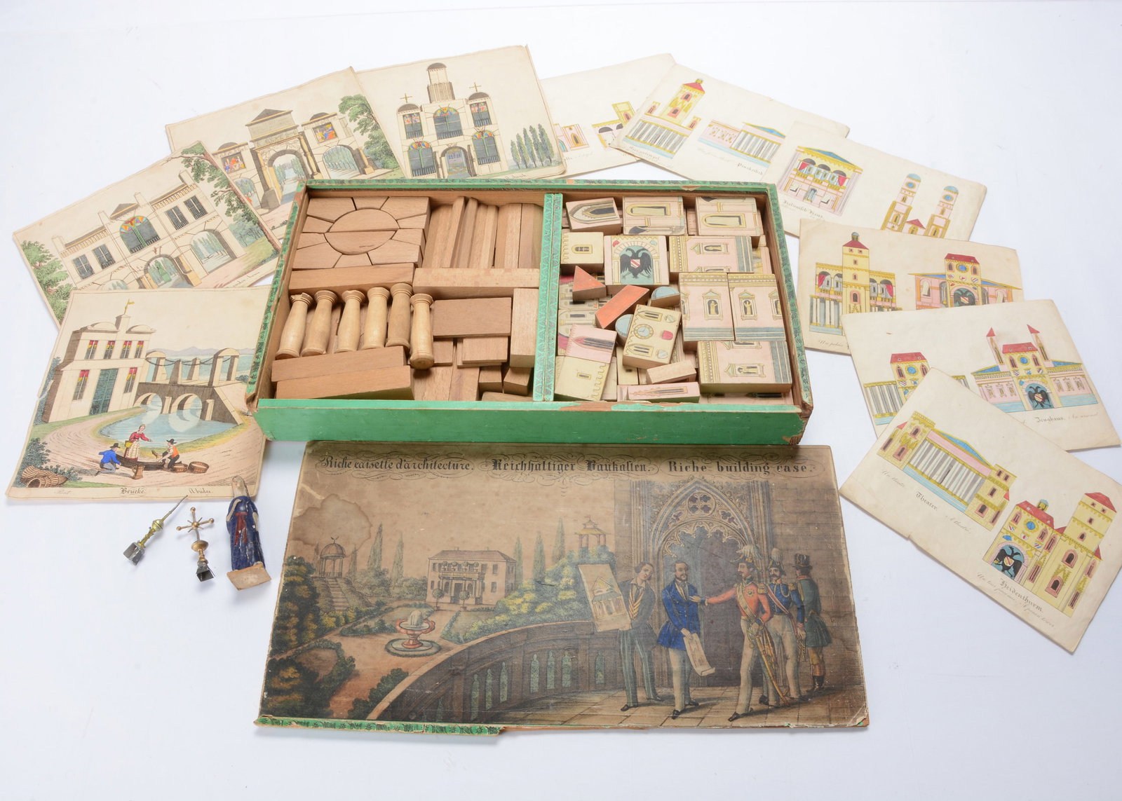 A mid 19th century German ‘Riche Building Case’ architectural building blocks, (1 of 1)