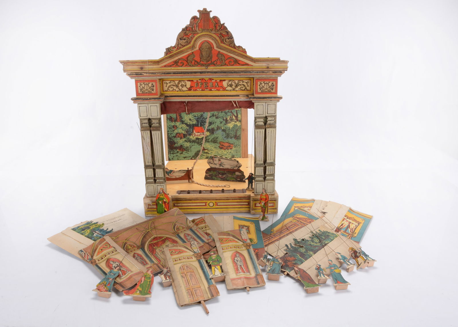 An early 20th century Gottschalk wooden toy theatre, (1 of 1)