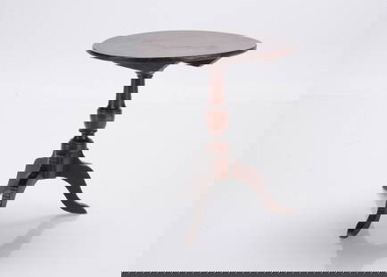 An early 19th century John Bubb doll’s tilt-top occasional table,: An early 19th century John Bubb doll’s tilt-top occasional table, with circular top, turned pedestal, tripod feet and stamped J. Bubb Maker —6in. (15.5cm.) high