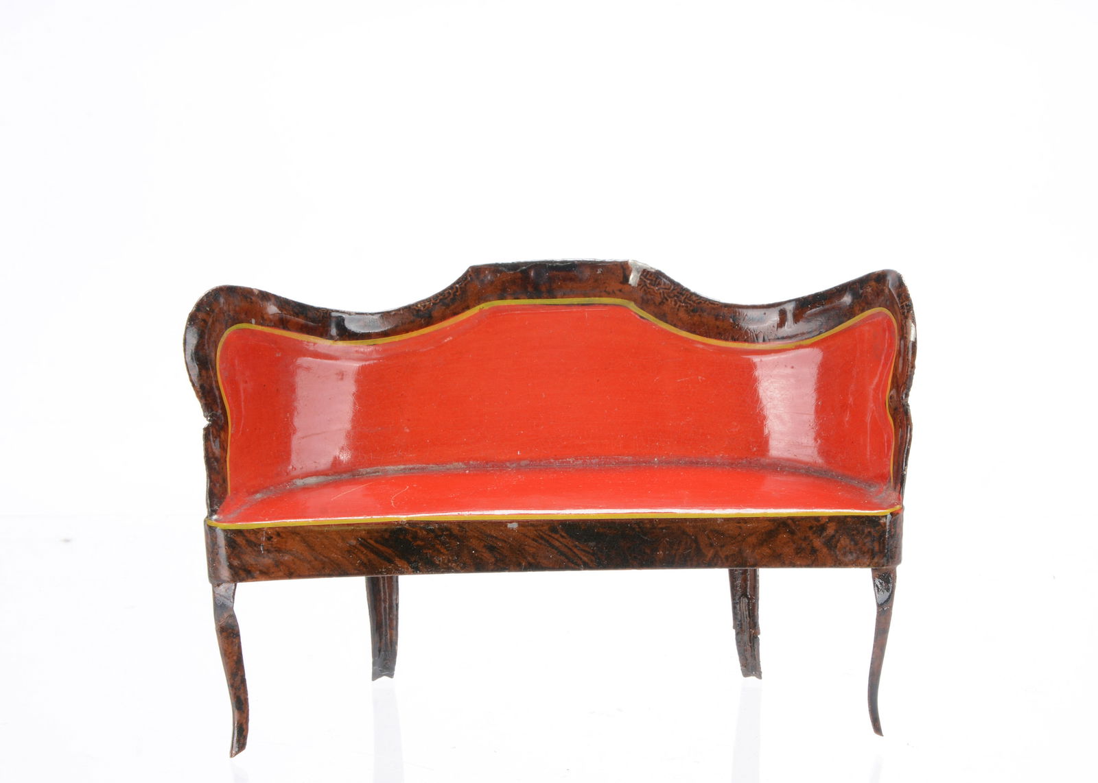 An 19th century Rock & Graner tinplate dolls’ house sofa, (1 of 1)