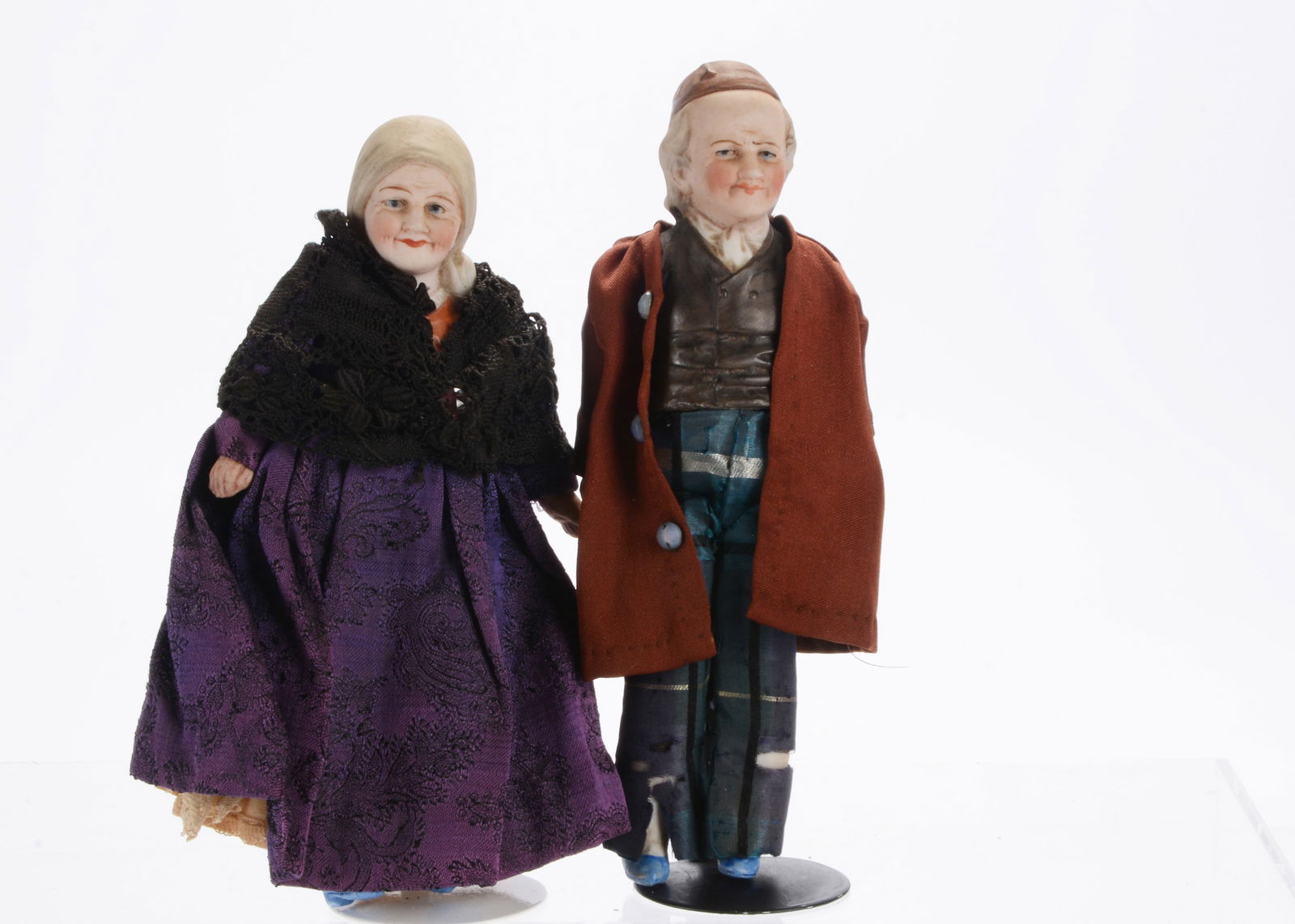 A Hertwig bisque half-doll elder couple larger scale dolls’ house doll, (1 of 1)