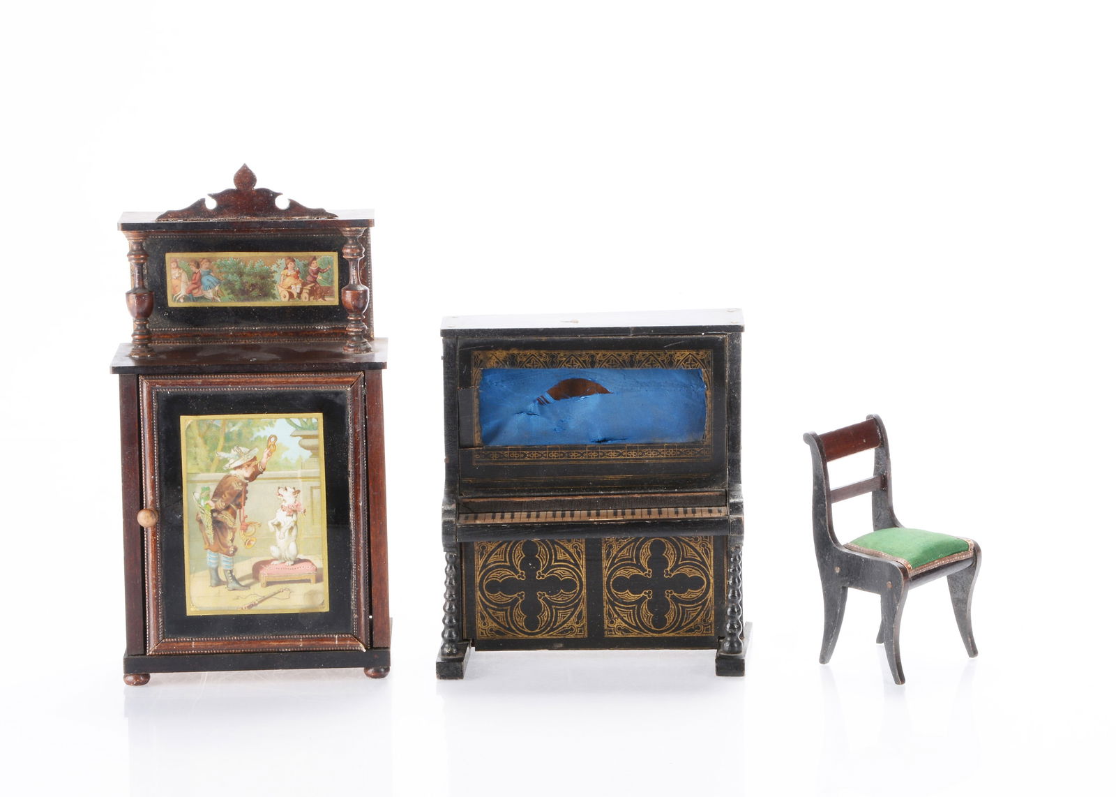 A 19th century Waltershausen dolls’ house upright piano, (1 of 1)