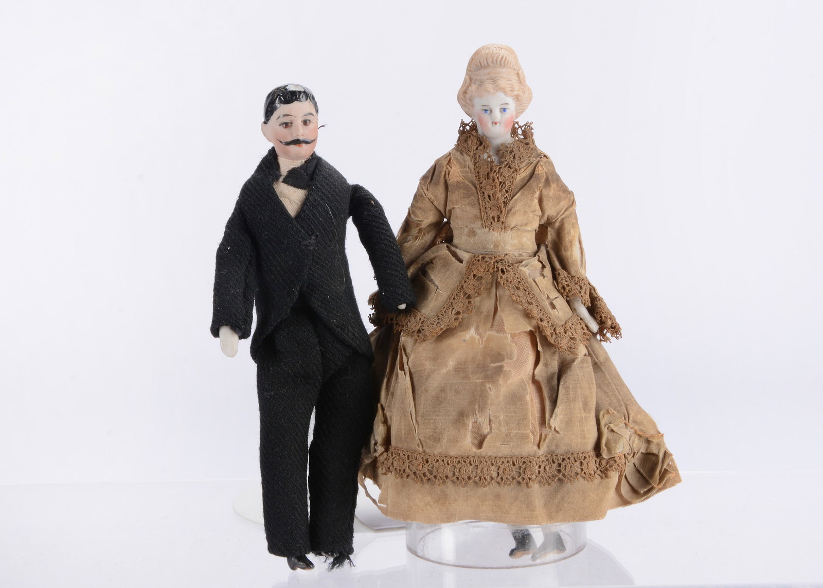 Two bisque shoulder-head dolls’ house dolls, (1 of 1)