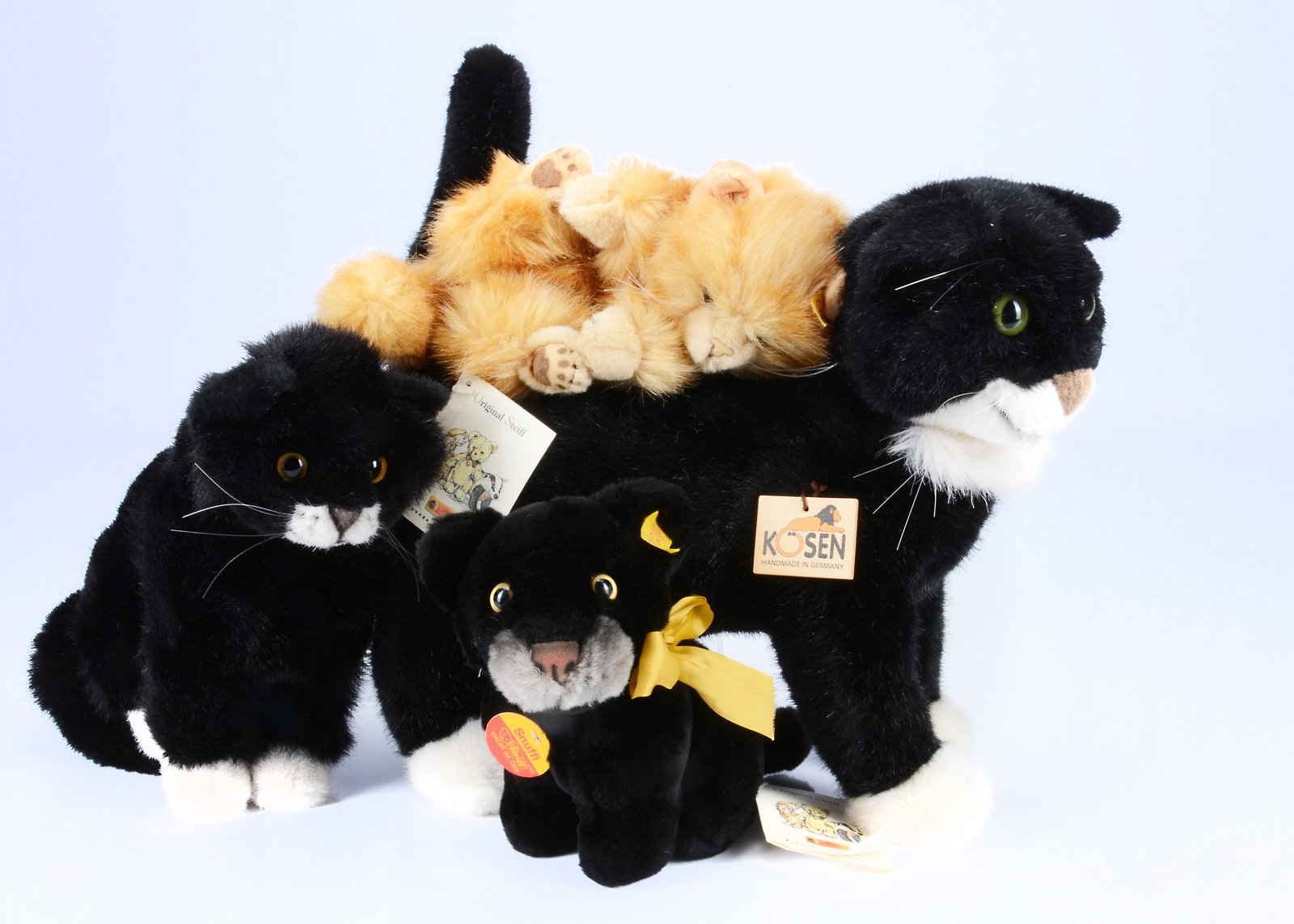 Two Steiff yellow tag cats, (1 of 1)