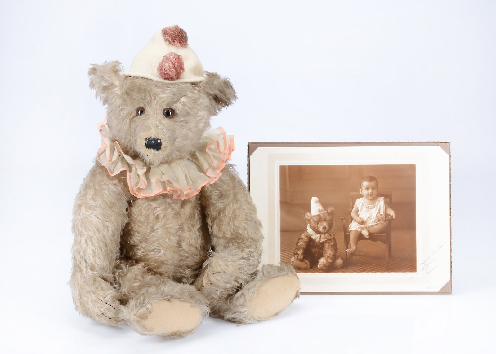 A rare large Steiff brown tipped mohair Teddy Clown bear, with provenance circa 1927, - 4