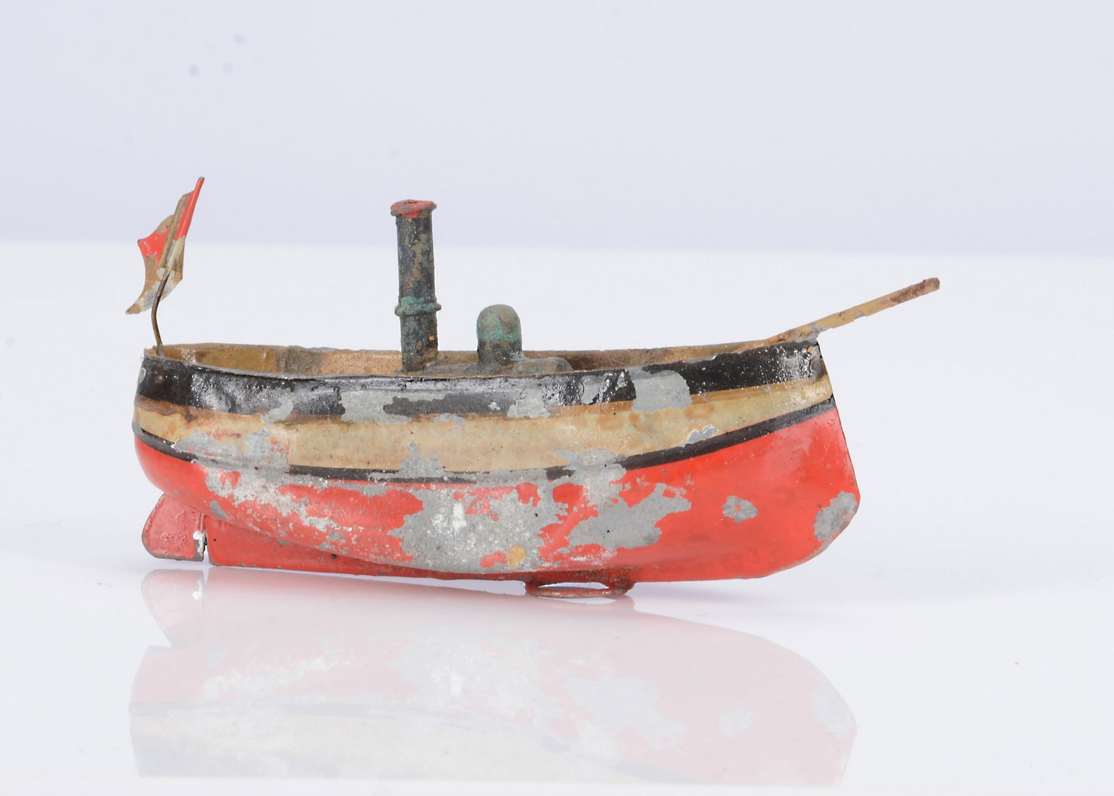 An early German painted tinplate steam boat, (1 of 2)