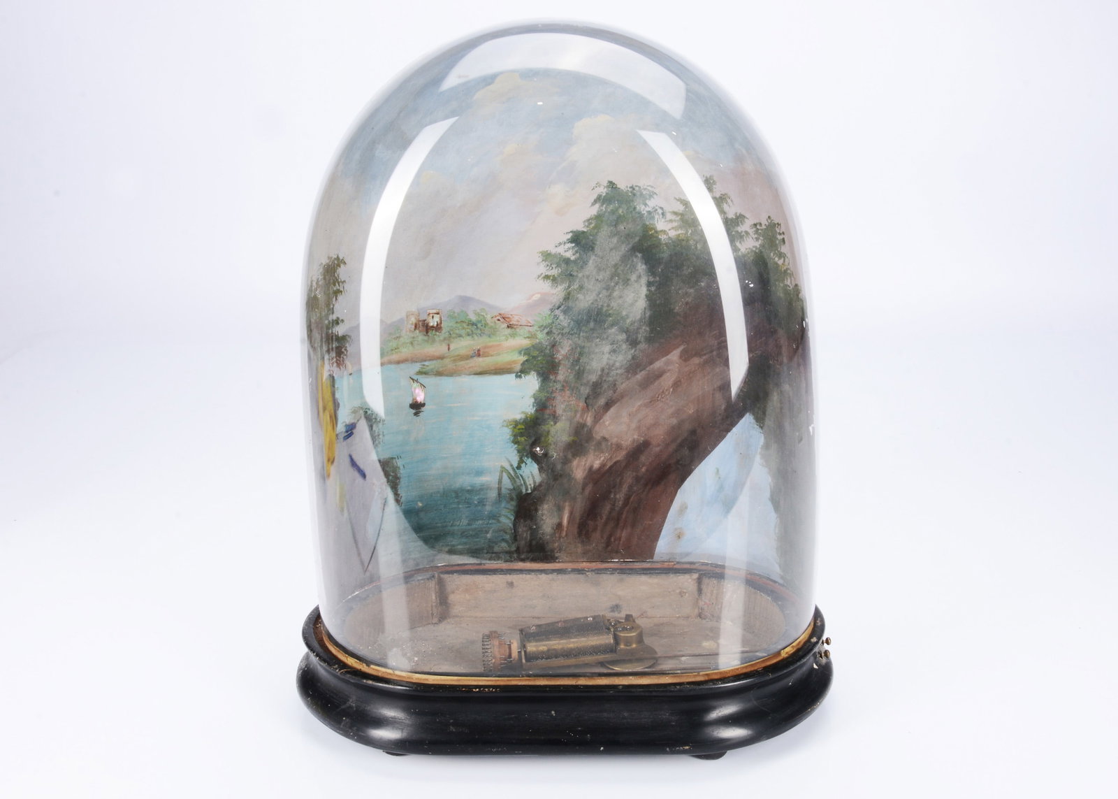 A painted dome and music mechanism from a scenic automaton, (1 of 2)