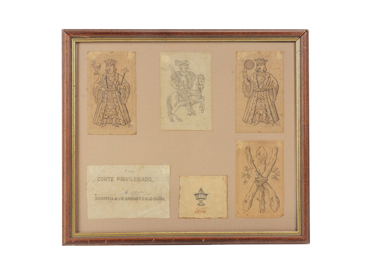 Four 19th century original drawings for Spanish playing cards, (1 of 1)