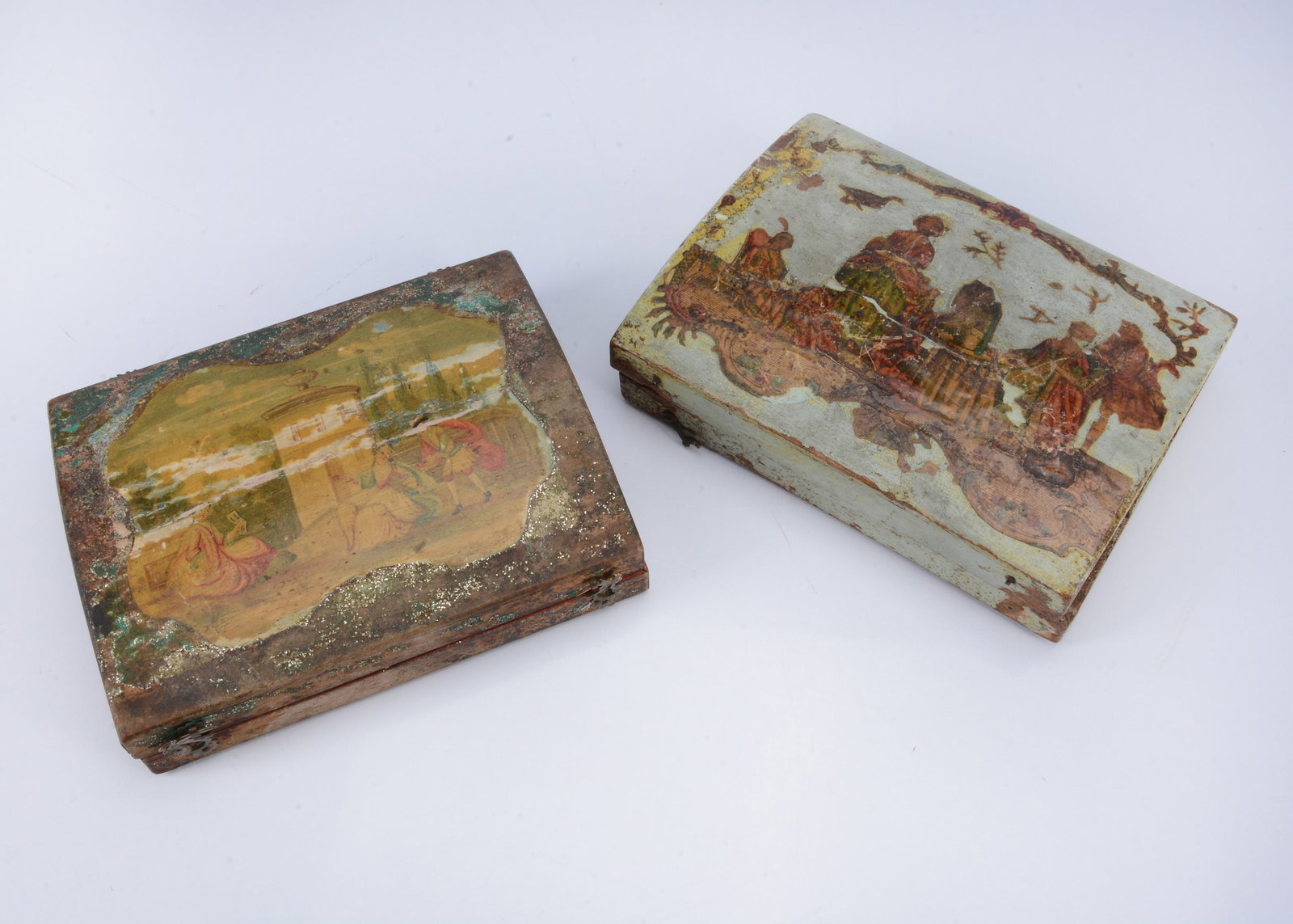 Two 18th century games counter boxes, (1 of 2)
