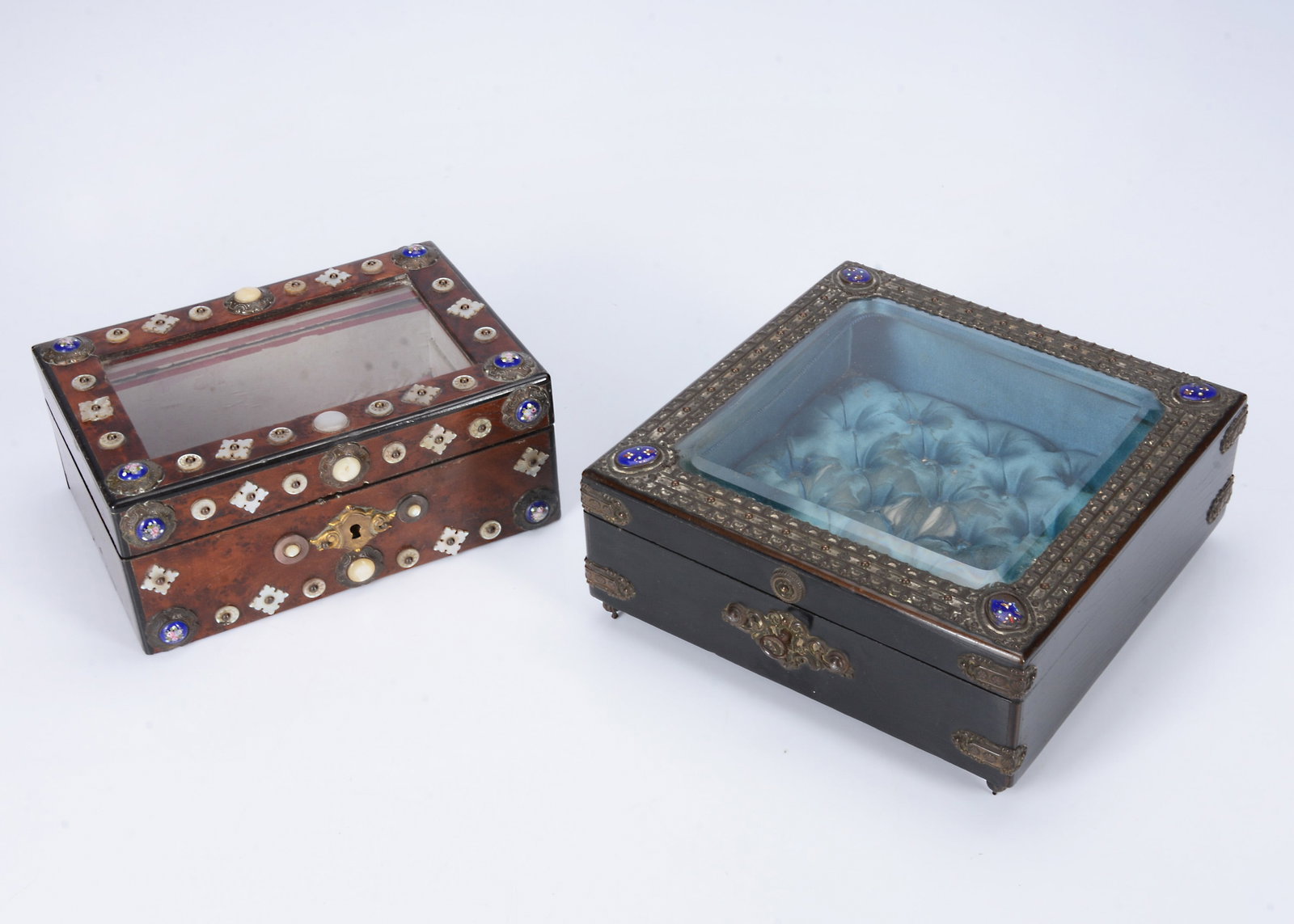 A small 19th century glass topped bijouterie box, (1 of 1)