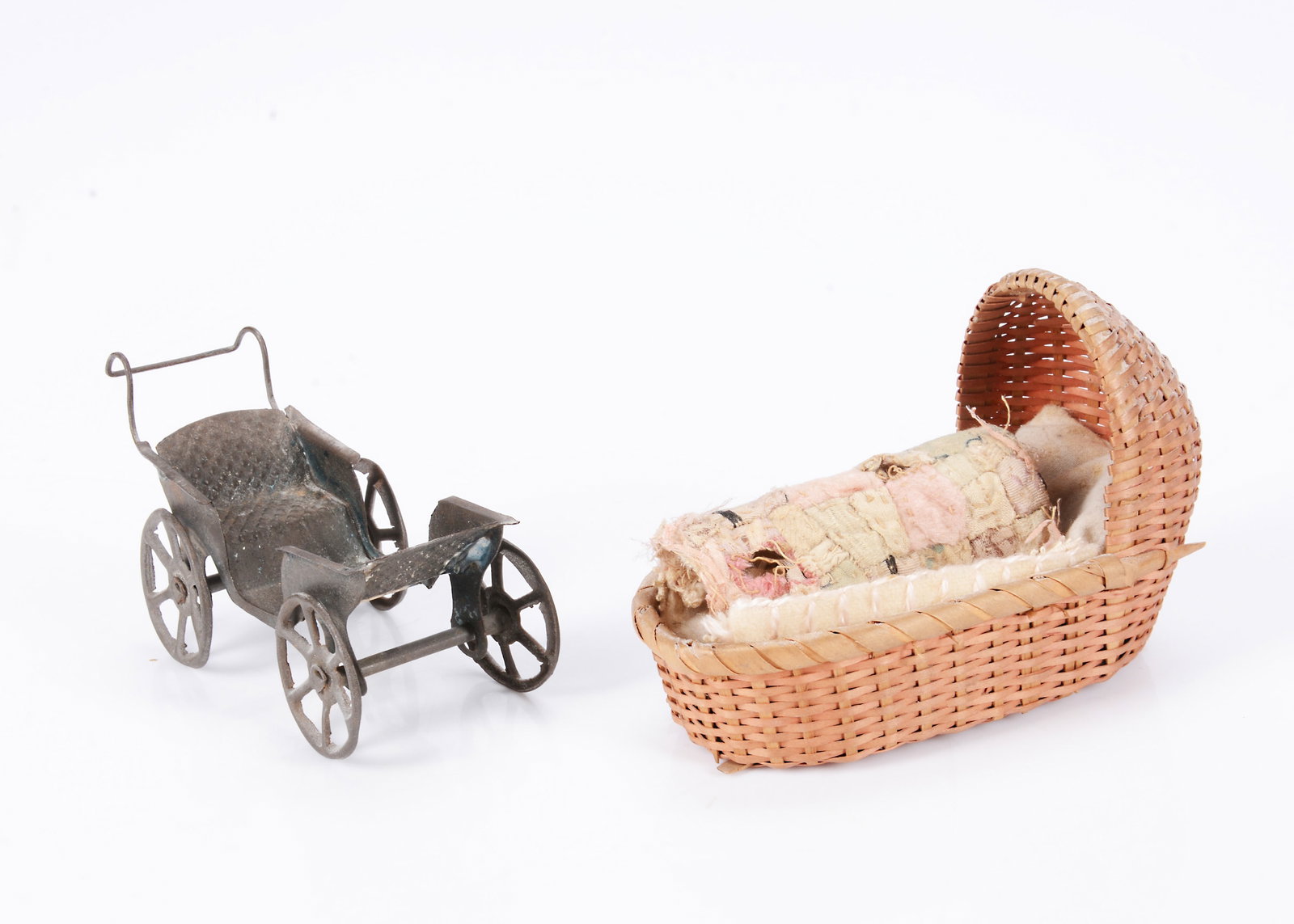An 19th century Penny Toy two seat push chair, (1 of 1)