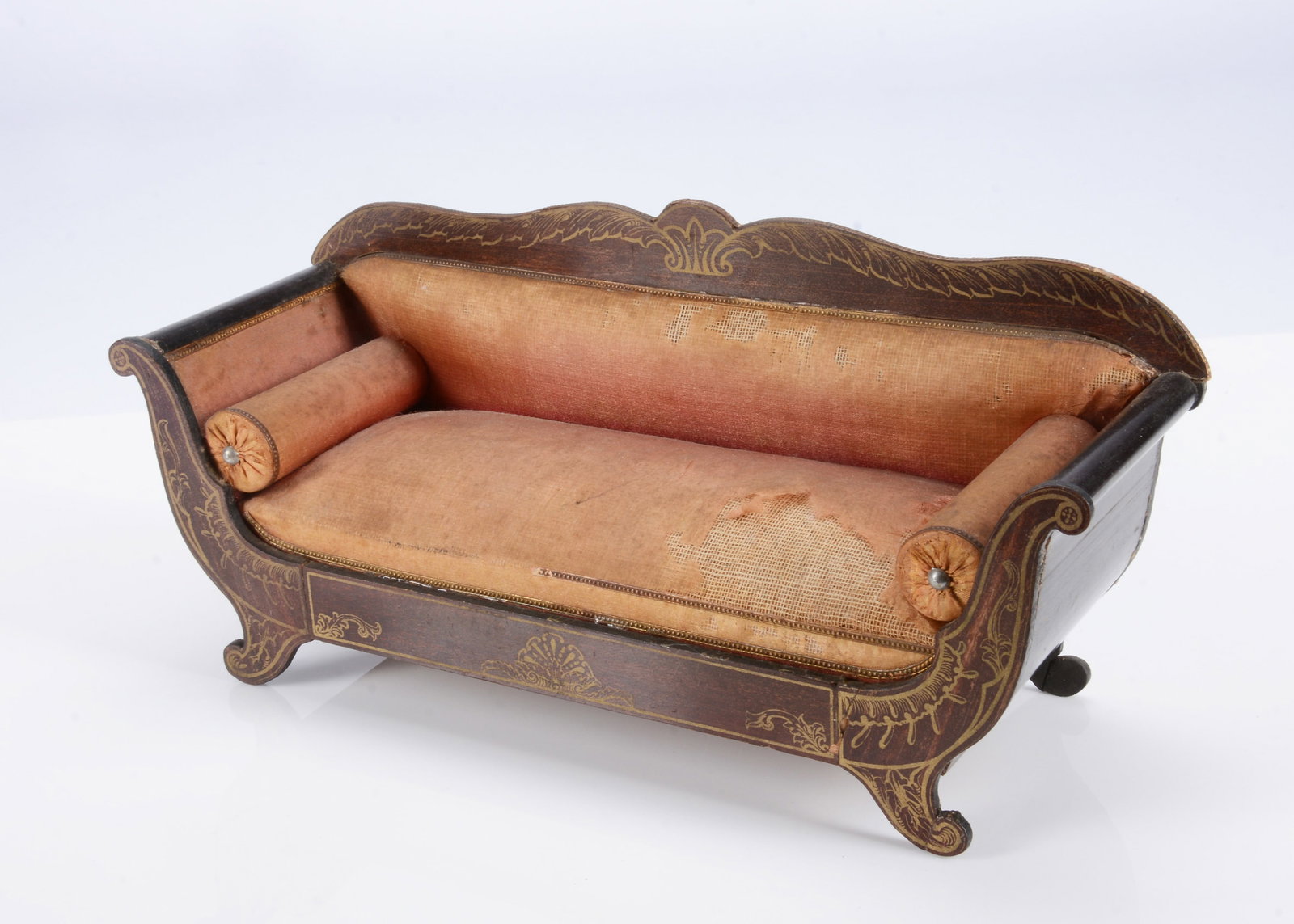 A large 19th century Kestner Waltershausen dolls’ house sofa, (1 of 2)