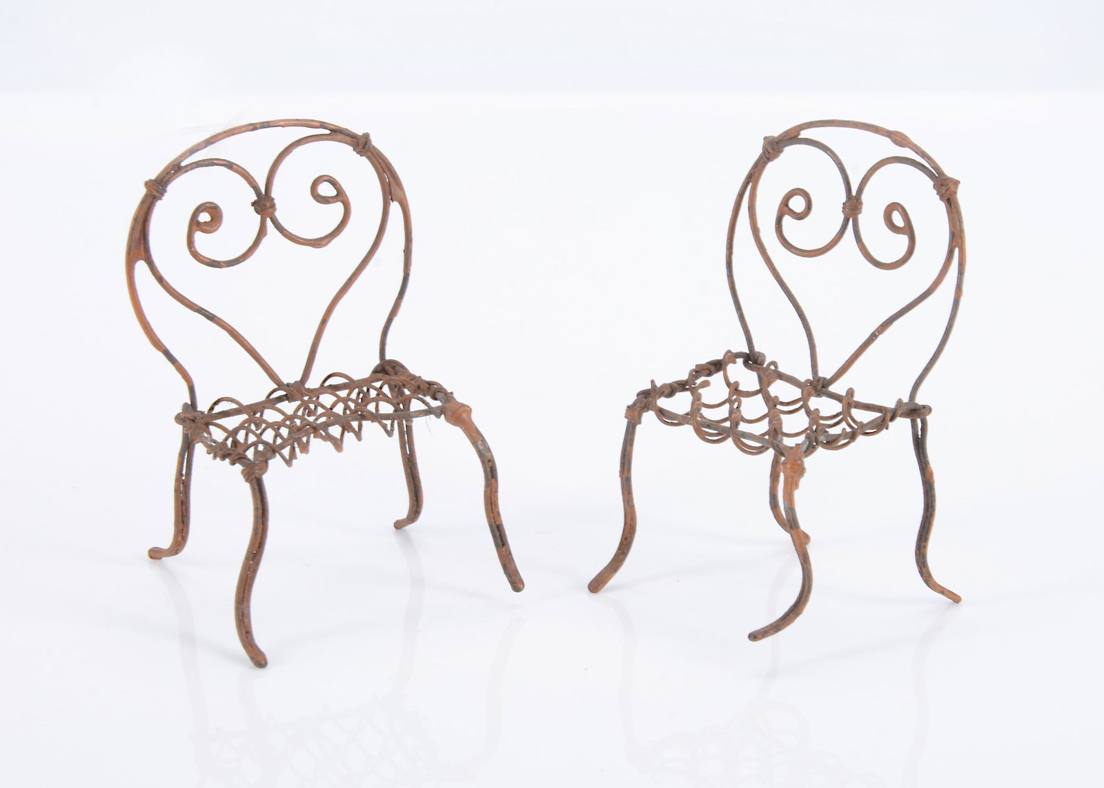 Two 19th century German wire dolls’ house garden chairs, (1 of 1)