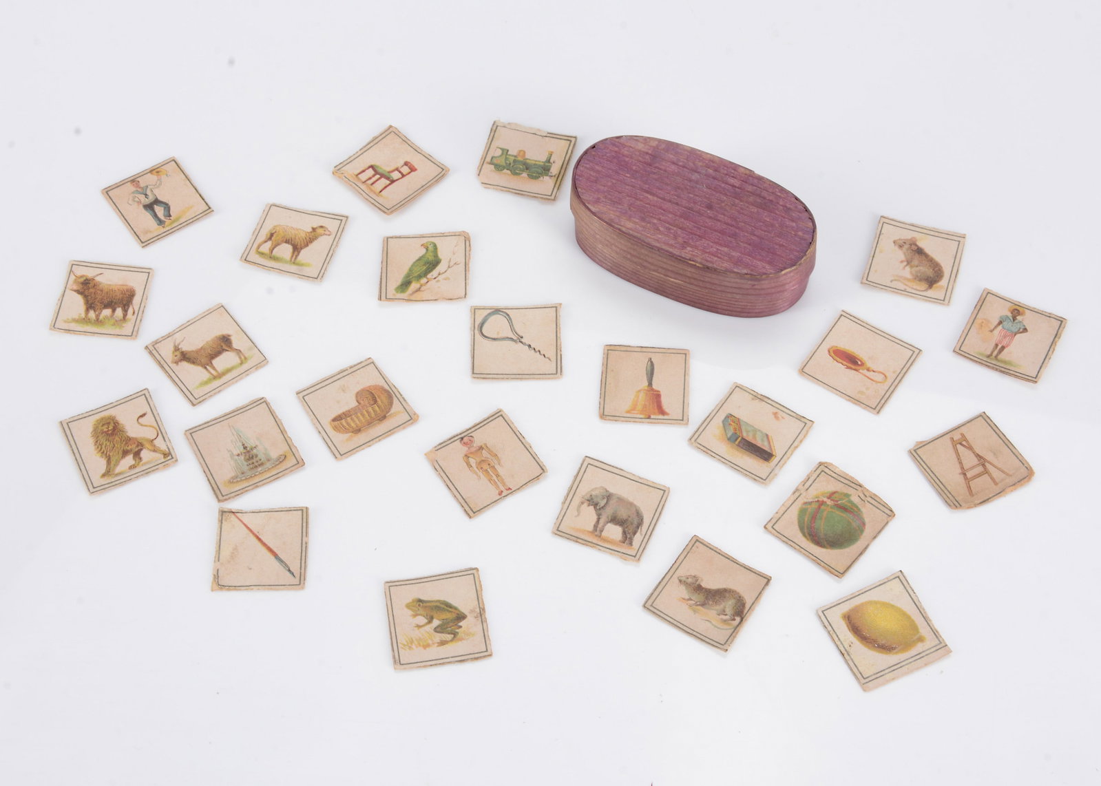 A dolls’ house or doll’s picture game, in split wood box, (1 of 1)