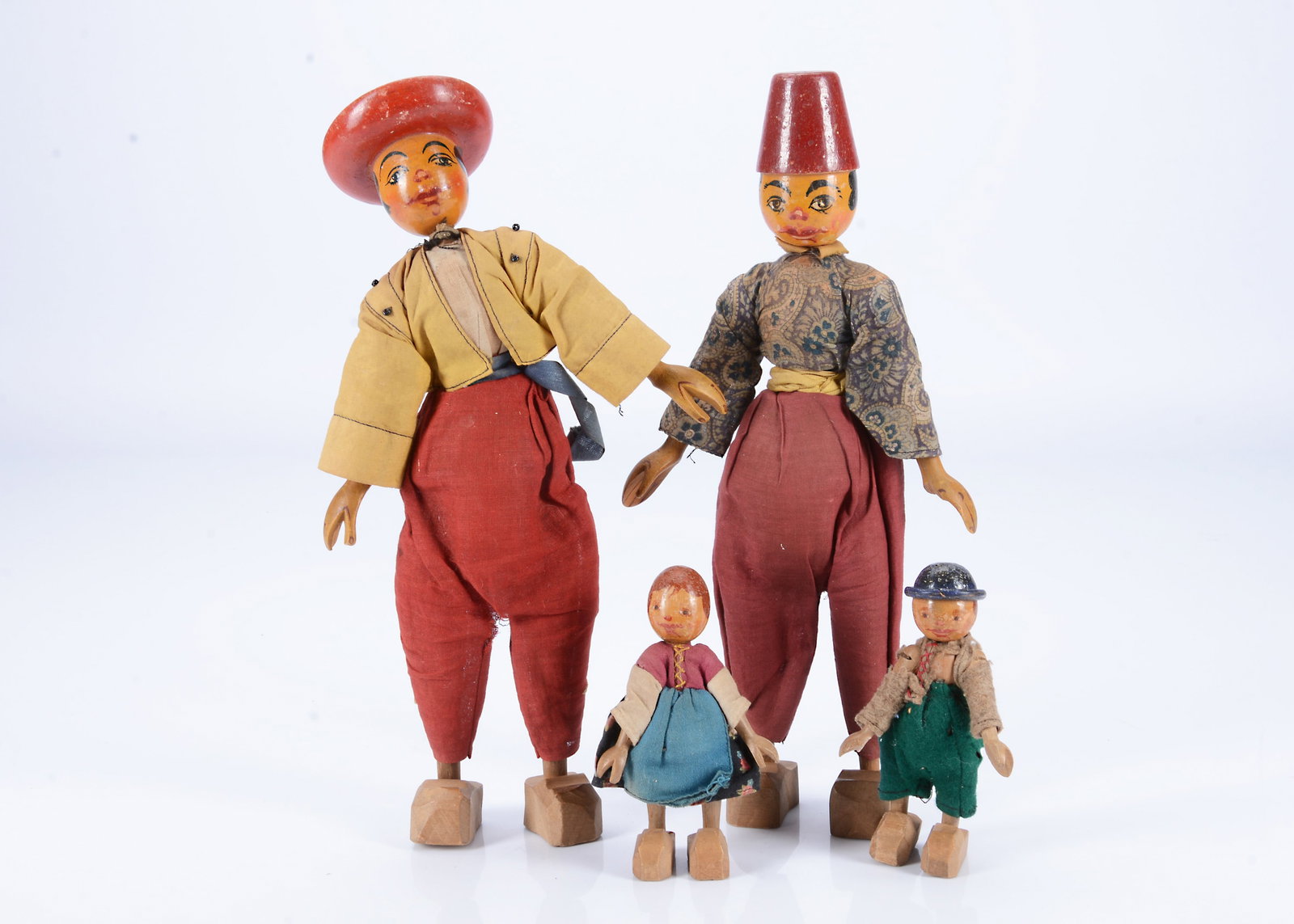 Four 1930s Florig & Otto wooden dolls, (1 of 1)