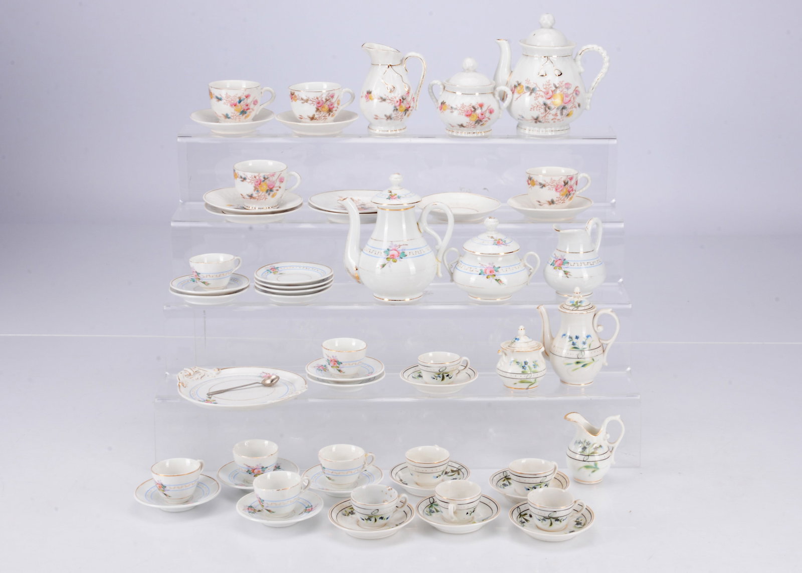 Three late 19th century continental doll's tea/coffee sets, (1 of 1)