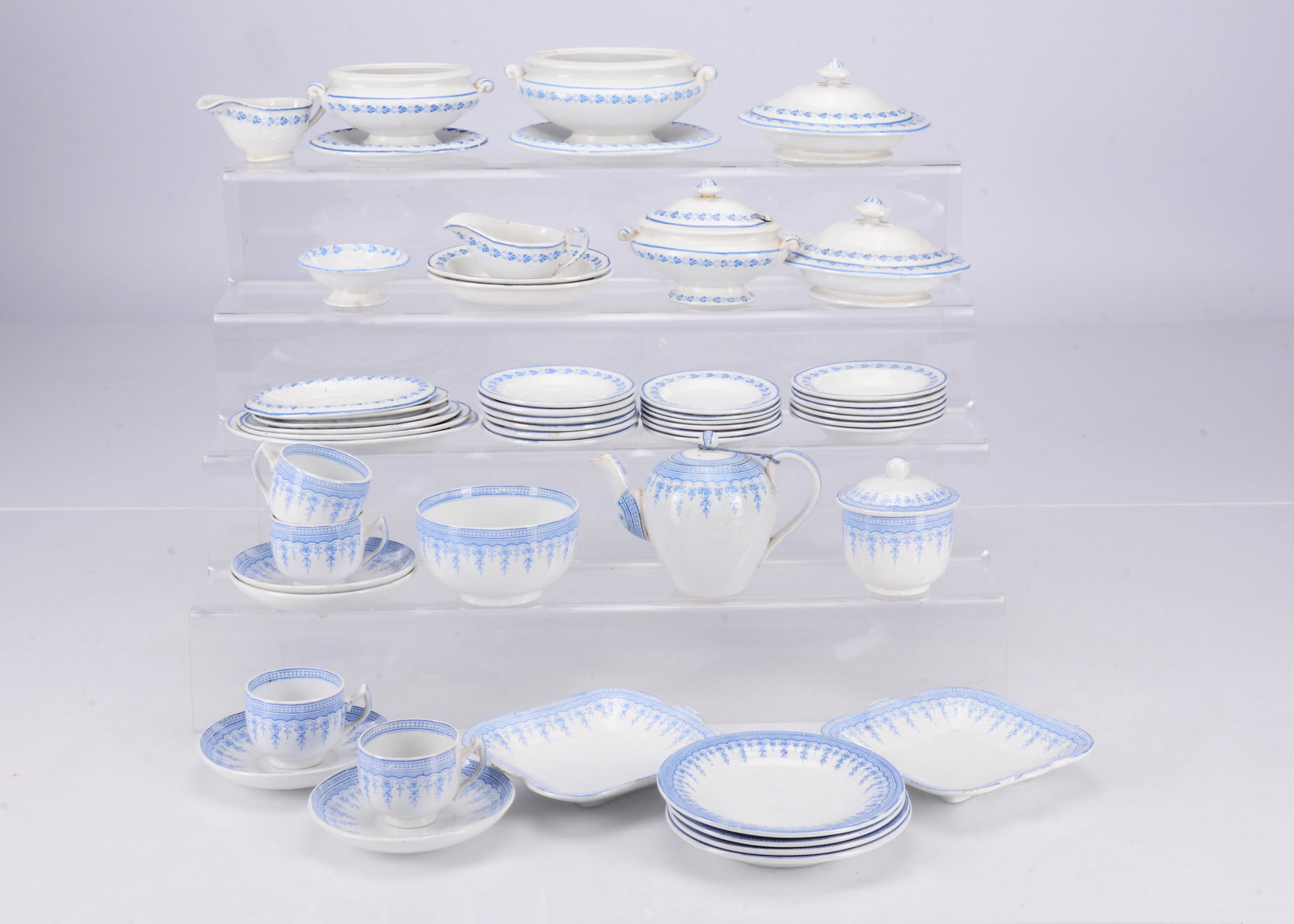 An 19th century child's blue and white Copeland tea set, (1 of 1)