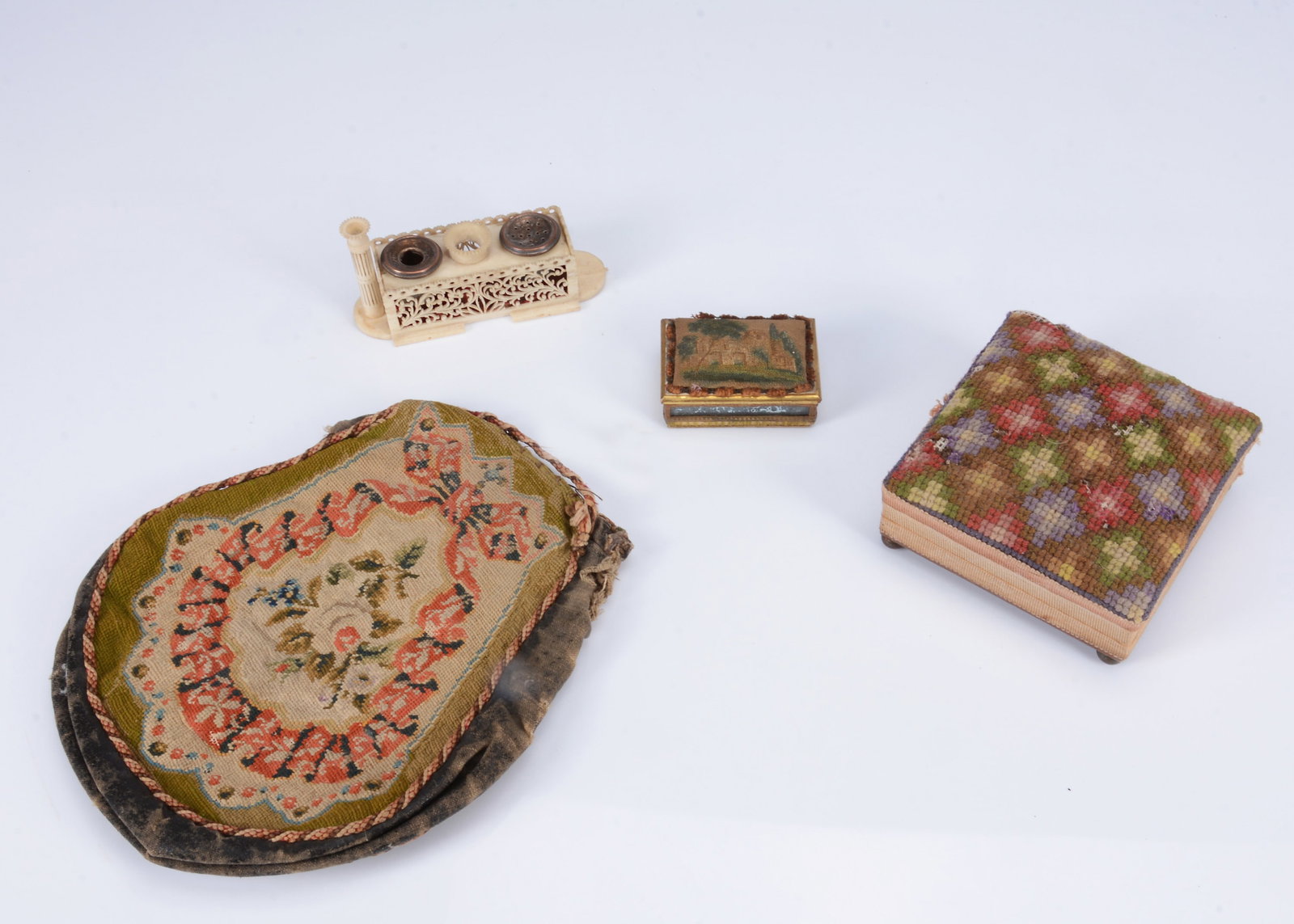 An 19th century bone miniature inkwell, (1 of 3)