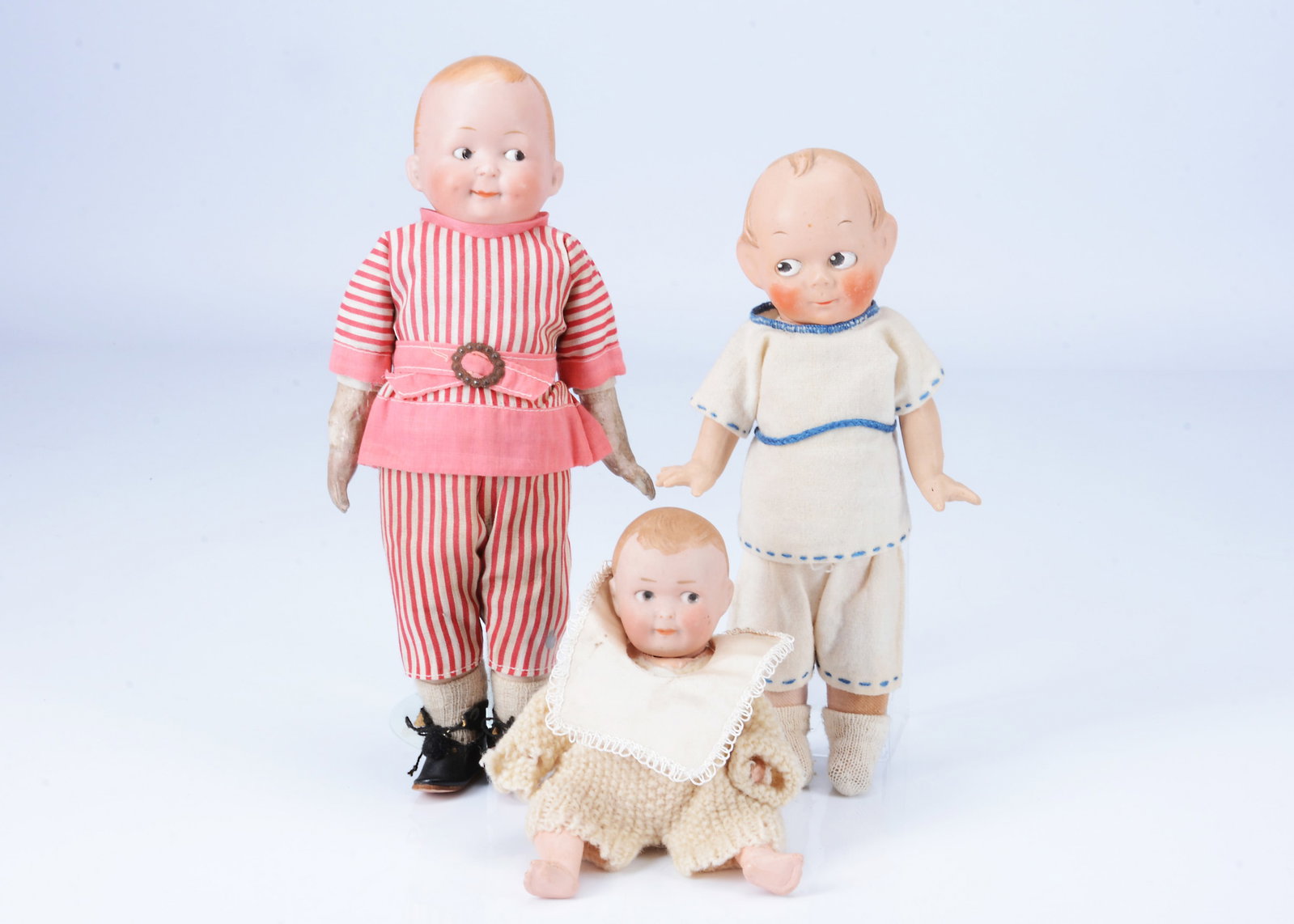 Two German bisque googly eyed character dolls, (1 of 1)