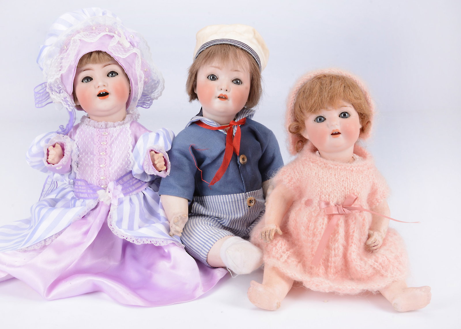 Three German bisque headed character babies, (1 of 1)