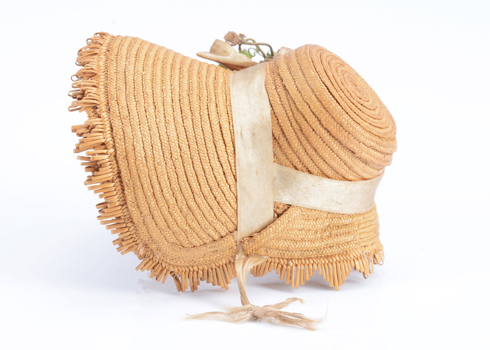 An early 19th century doll's shaw poke bonnet, (1 of 2)