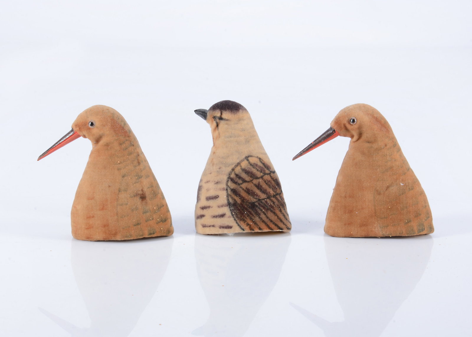 Three English bird egg cosies, 1910/20s, (1 of 2)