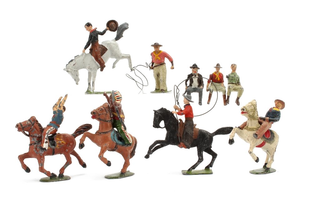 Wild West figures by Timpo and Britains, P-F, some: Wild West figures by Timpo and Britains, P-F, some damages (45)