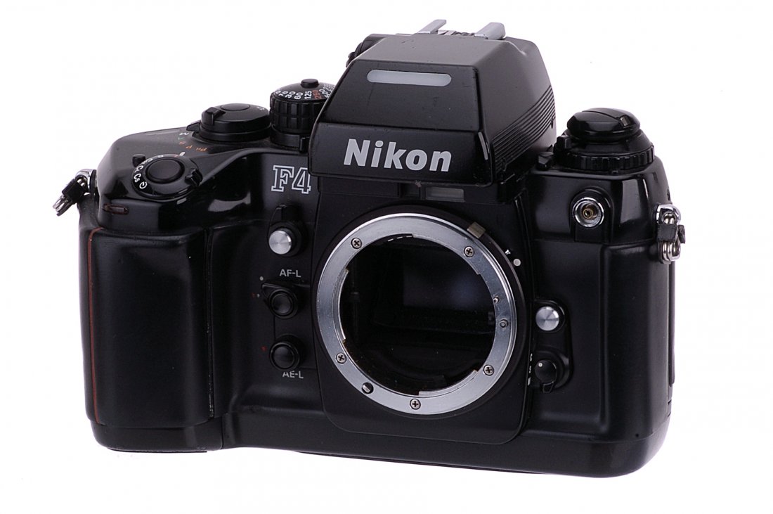 A Nikon F4 SLR Body,: black, serial no. 2569593, F-G, shutter working