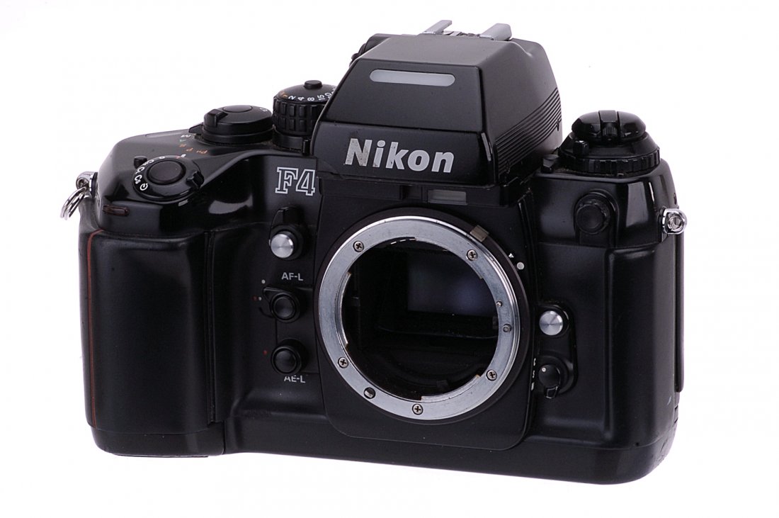 A Nikon F4 SLR Body,: black, serial no. 2563335, F-G, shutter working