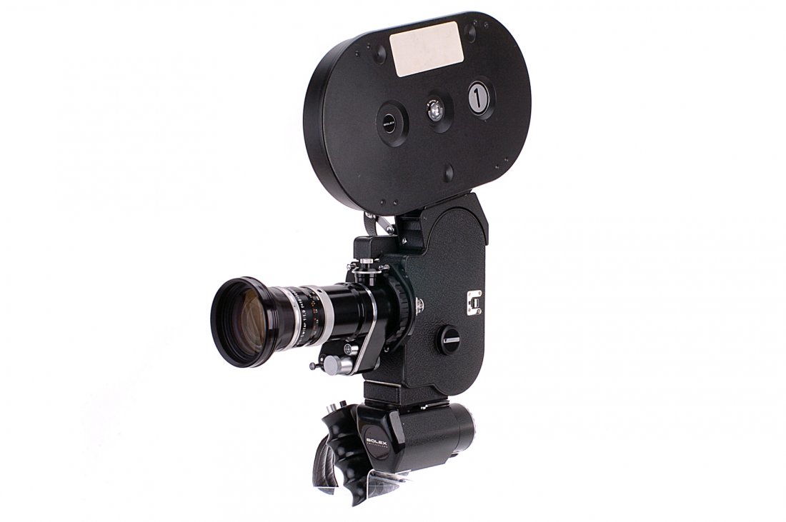 A Bolex H16 EBM Electric 16mm Cine Camera,: with Kern Vario-Switar f/1.9 16-100mm lens, body, VG, untested, lens, VG, complete with an extensive collection of parts and accessories including sound proofing wraps (a lot)