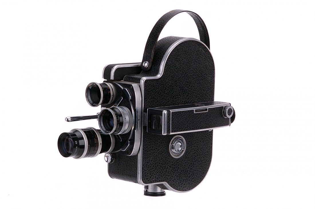 A Bolex H16 Reflex 16mm Cine camera,: with Kern Switar f/2.8 16mm lens, body, G-VG, working, lens, F, fungus, with Kern Switar f/1.4 25mm lens, body, G, elements, P-F, scratches to rear, and Kern Yvar AR f/2.8 75mm lens, body, G, elements