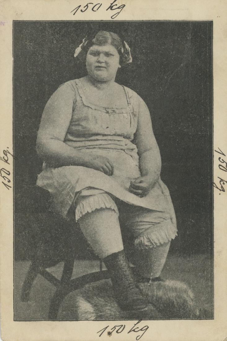 Antique Original PC Circus The Fat Woman, 1916 (1 of 2)