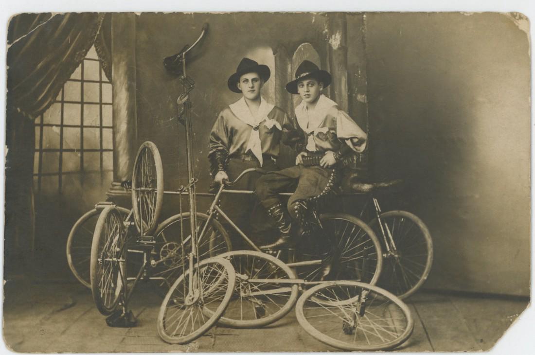 Antique Original  PC Circus Bike Riders, 1890s (1 of 2)
