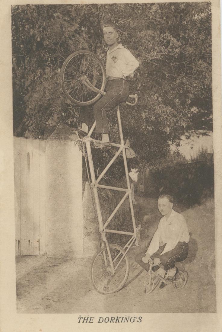Antique Original PC Circus Bicycle Acrobats 1910 (1 of 2)