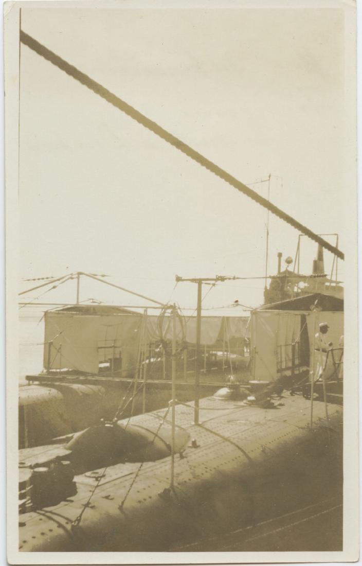 Antique Silver WWII Submarine in Port: All items in this sale are guaranteed originals. Please contact us if there is a misrepresentation so that the item can be returned. The image dimensions are 3.75" x 5.75".