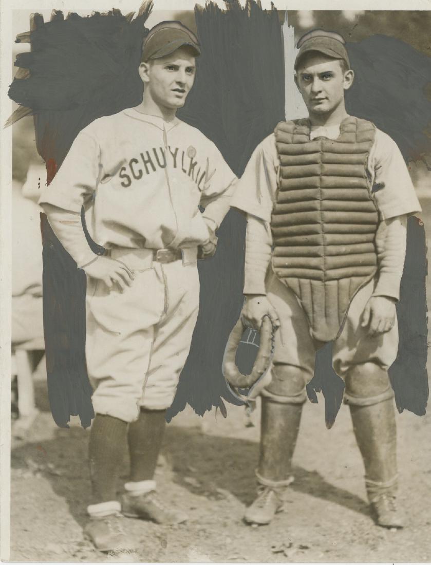 Silver Photo Twins Playing Baseball, 1927: All items in this sale are guaranteed originals. Please contact us if there is a misrepresentation so that the item can be returned. The image dimensions are 4.75" x 3.75".